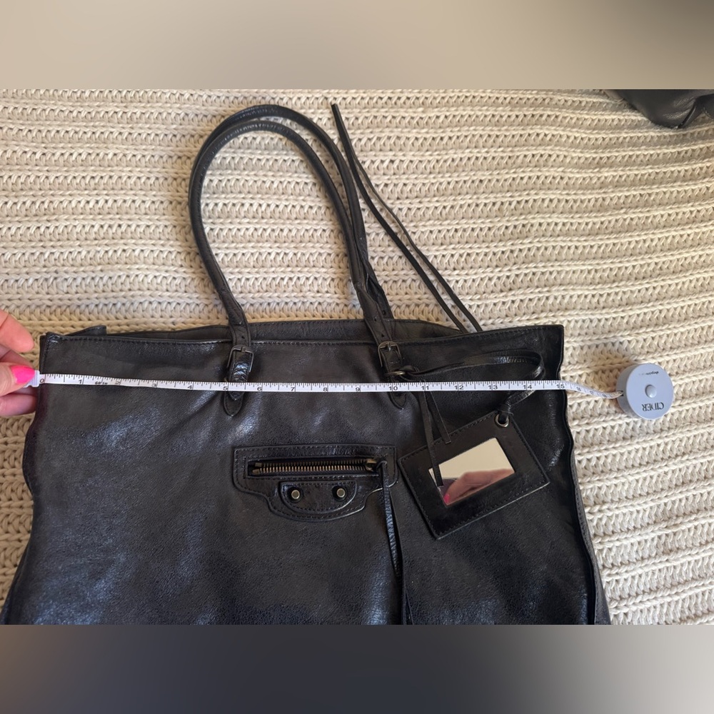 Balenciaga Vintage A4 Tote Bag Black Leather Rare Model - Picture 4 of 16